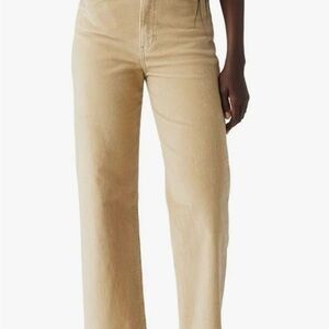 Levi's Women's Beige Ribcage Ankle Straight Corduroy Jeans